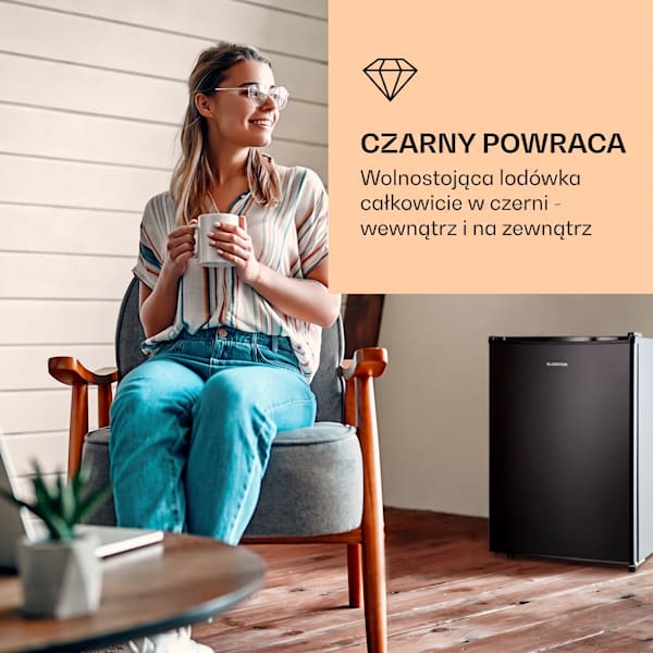 Obsidian 68cm 72L Mini lodówka Czarny - 10045840