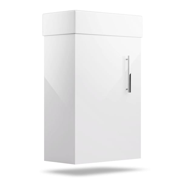 Johnstone portalavabo, mobiletto per il bagno, armadietto da bagno, 40 cm, con lavabo in ceramica, funzione soft close, spazio per riporre gli oggetti, splendente - 10045842