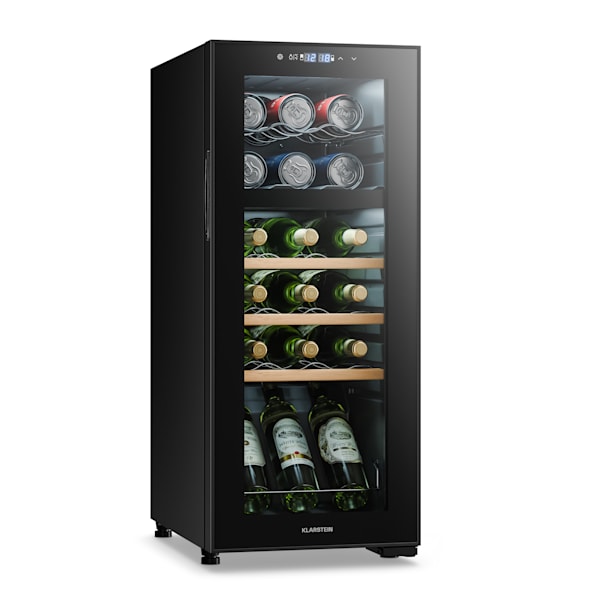 Bovella 35cm 18 Botellas Vinoteca 2 Zonas Negro