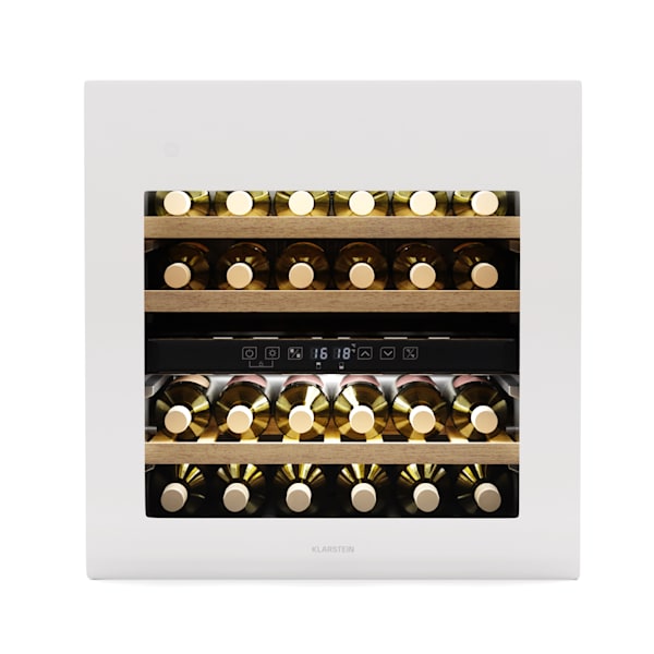 Rhone 60cm 36 Botellas Vinoteca Bajo Encimera 2 Zonas Blanco