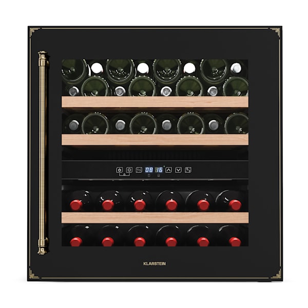 Vinsider Victoria 60cm 36 Botellas Vinoteca Bajo Encimera 2Zonas Negro
