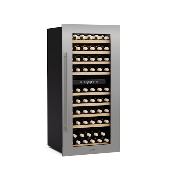 Vinsider 60cm 79 Botellas Vinoteca Bajo Encimera 2 Zonas Plata