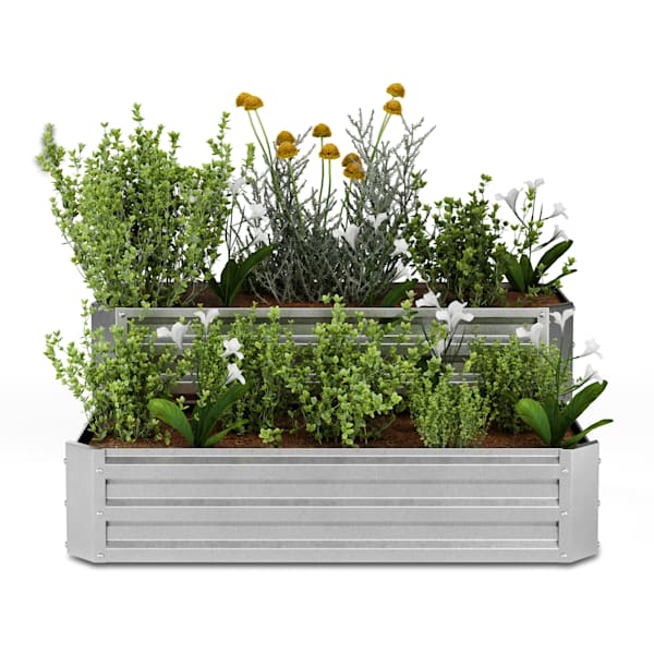 Terrabox 120x90x50 cm Povišeni cvjetnjak Srebro - 10046835