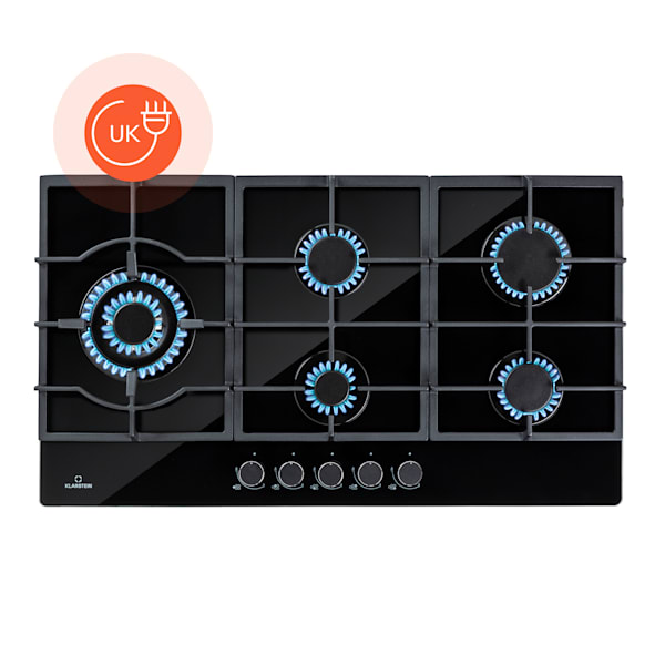 Ignito 90cm Gas hob 5 burners Black - 10047666
