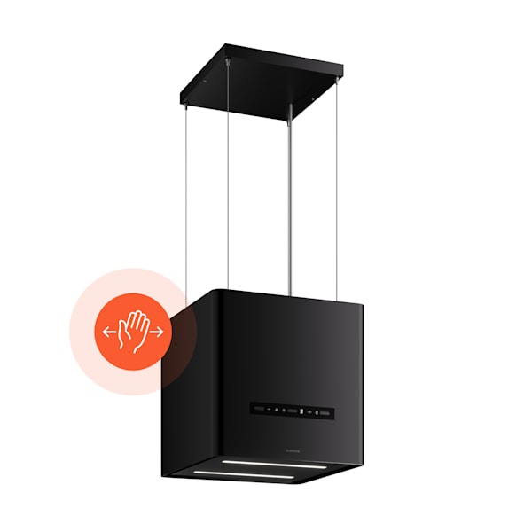 Nexture, 60cm, 661m³/ora, cappa a isola, nera - 10048663