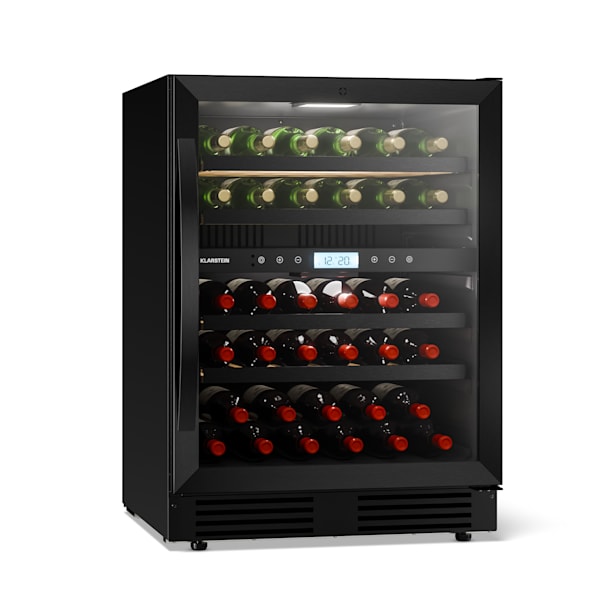 VeroSteel 43 Bottiglie Cantinetta da Incasso Sottobanco 2 Zone Nero - 10048668