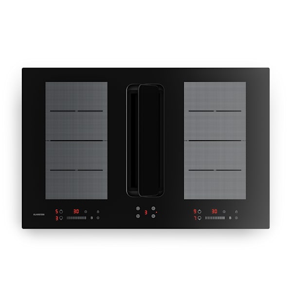 ChefFusion 80cm 4 Platten Induktionskochfeld mit Dunstabzug Schwarz - 10048692