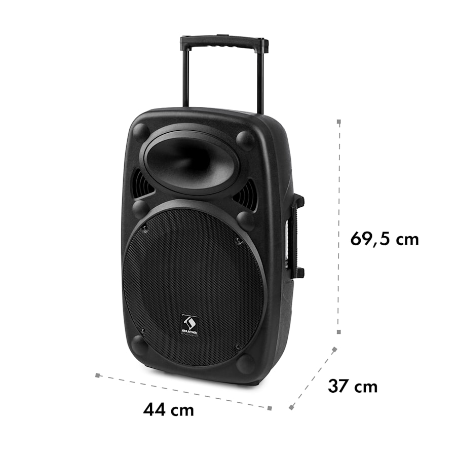 auna Streetstar 15 Equipo PA portátil + Trípode Woofer de 15 Micrófono UHF  1000W Negro