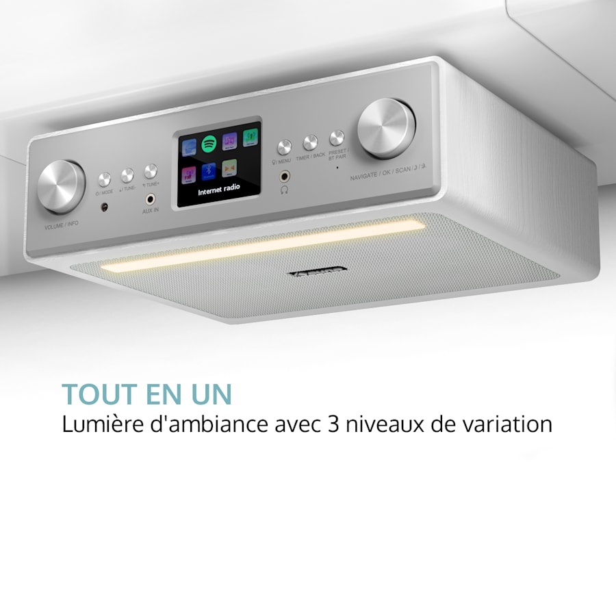 Auna - Radio de cuisine encastrable - Auna - Avec Bluetooth - Blanc - Radio  - Rue du Commerce