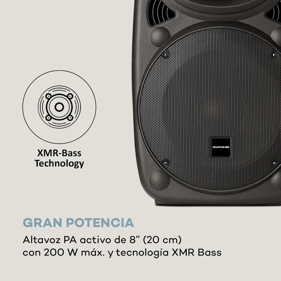 Los altavoces activos 8 / 20cm 300W USB / SD / BT + pies