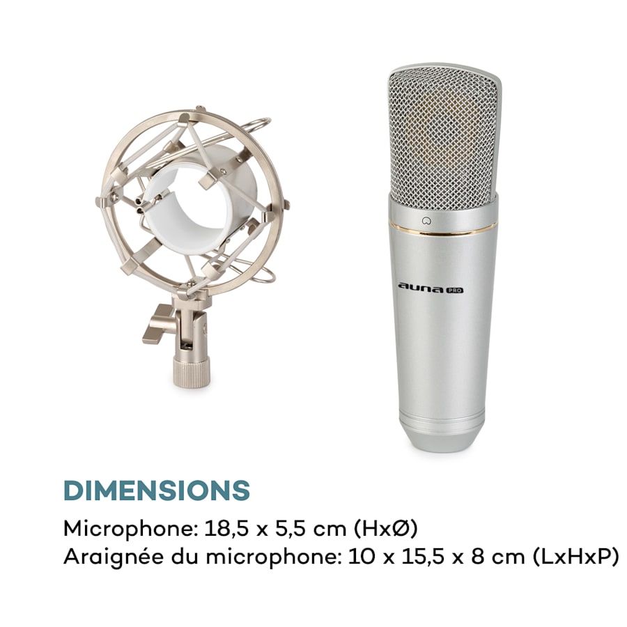 auna MIC-920 USB kit micro V5 bras de micro articulé filtre anti pop écran