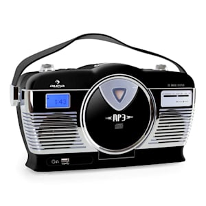 RCD-70 Radio portable lecteur CD USB MP3 design retro -noir
