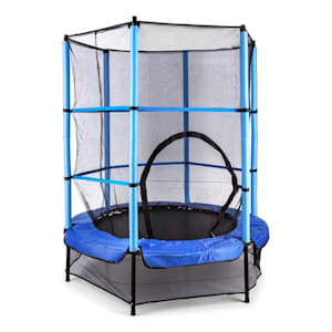 Rocketkid Trampolin | Sprungfläche: Ø 140 cm | Sicherheitsnetz | Bungee-Federung | gepolsterte Stangen | Pulverbeschichtung | Indoor & Outdoor | Polypropylen | ab 3 Jahren | max. Nutzergewicht: 25 kg