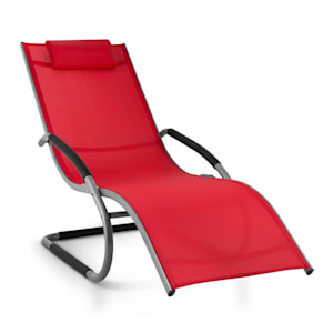 Sunwave Chaise longue transat Relax Aluminium rouge