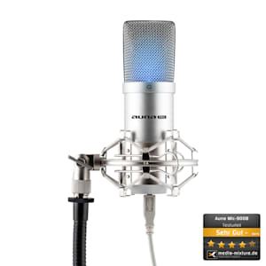 MIC-900-LED USB Condensatore Microfono Argento Rene LED
