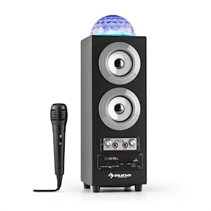 DiscoStar Silver Altoparlante portatile 2.1 Bluetooth USB SD Batt. LED Micro