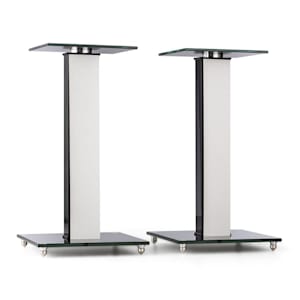 BS-03S-WHOA Soportes para altavoz Aluminio Vidrio MDF Portacables incl. Pie