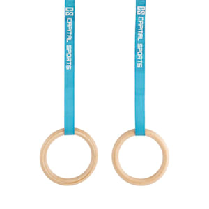 Comp Rings Anillas de gimnasia madera Amarre rápido Cintas