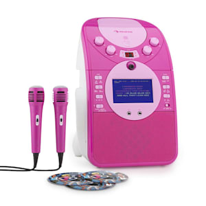 ScreenStar Karaokeanlage Kamera CD USB SD MP3 inkl. 2 x Mikrofon 3 x CD+G