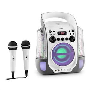 Kara Liquida Karaokeanlage CD USB MP3 Wasserstrahl LED 2x Mikro mobil