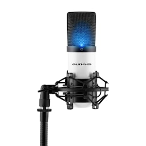 MIC-900-WH LED USB Microphone de studio à condensateur cardioïde – blanc