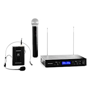 VHF-400 Duo 3 Système 2 canaux VHF sans fil : micro main + headset + réce