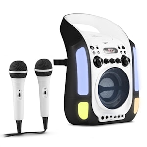 Kara Illumina Karaokeanlage CD USB MP3 LED-Lichtshow 2xMikro mobil