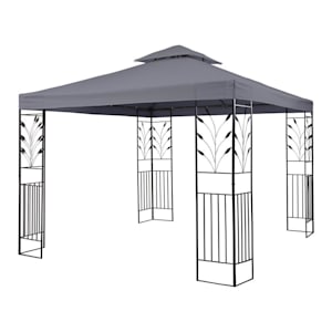 Odeon Grey Pavillon Tente jardin 3x3m Acier Polyester - gris foncé