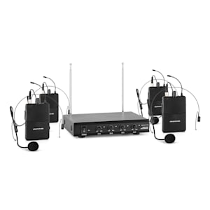 VHF-4-HS 4-Channel VHF Wireless Microphone Set 4 x Headset 50m