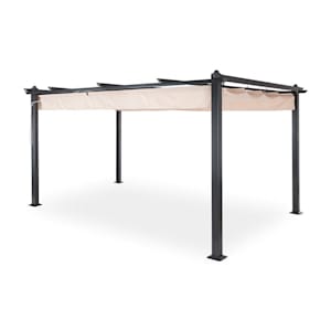 Pantheon 3x4 Pergola Vordach 3x4m Aluminium Sonnendach Polyester