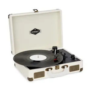Nostalgy by auna Peggy Sue Retro Record Player LP USB AUX Cream/Brass Look