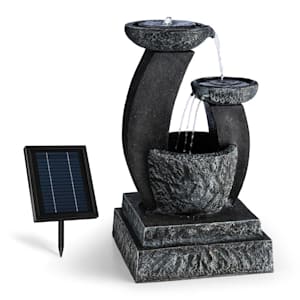 Fantaghiro Prydnadsfontän Trädgårdsbrunn 3W Solar LED Polyresin Stenoptik