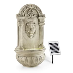 Löwenstein, nástenná fontána, záhradná, solárny panel, 2 W, LED, polyresín, vzhľad kameňa
