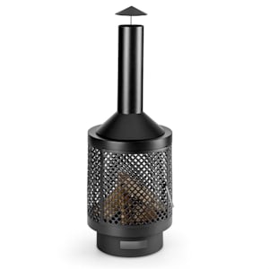 Essos Poêle à bois jardin terrasse foyer Ø 45 cm Grillage tôle acier -