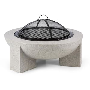Troja brasero Ø 75cm grille de barbecue pierre reconstituée acier MgO