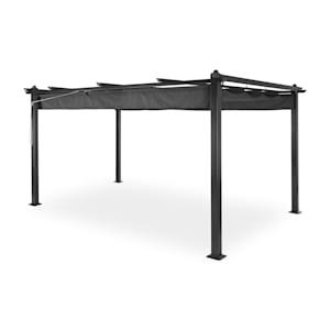 Pantheon 3x4 Pergola luifel 3x4m aluminium zonnescherm polyester grijs