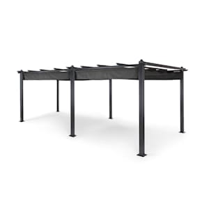 Pantheon 3x6 Pergola Tettoia 3x6m Alluminio Tenda da Sole Poliestere grigio