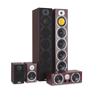 V9B Juego de altavoces con sonido envolvente Set de 5 altavoces 440W RMS caoba