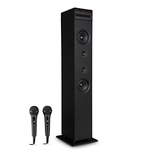 Karaboom CD Karaoke-Anlage Bluetooth MP3 USB-Charger Mikrofon FB schwarz
