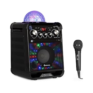 Rockstage LED Chaîne karaoké lecteur CD Bluetooth AUX Jellyball -noir