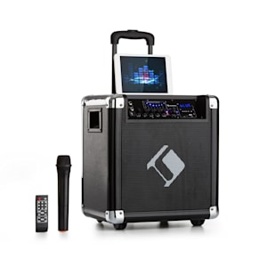 Moving 80 Equipo PA 8" Woofer 35 / 100 W máx. Micrófono inalámbrico USB SD Bluetooth AUX portátil