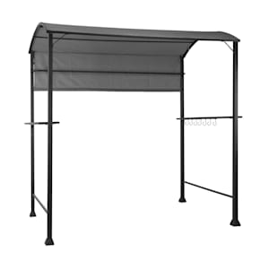 Steakhouse Grilldach 220x215x140cm PE 180 g/m² flammhemmend Stahl grau