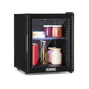 Brooklyn 32 Minibar Mini-Kühlschrank |   thermoelektrisches Kühlsystem | 32 Liter Fassungsvermögen | 3-stufige Kühlung:   bis 12 °C | Energieeffizienzklasse: F |   23 dB | flexibler Kunststoffboden | LED-Licht | Panorama-Glastür