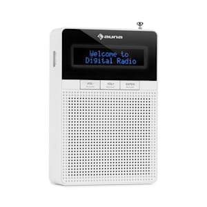 DigiPlug DAB Steckdosen-Radio, DAB+, UKW/PLL, BT, LCD-Display, weiß