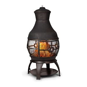 Titus Poêle de jardin style cheminée 360° FireView Fonte inoxydable -