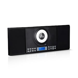 Wallie Micro System CD Player Bluetooth USB Port Remote Control Black