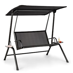 Bel Air Mono Swing Balancelle avec auvent - cadre acier noir