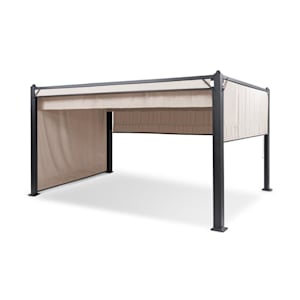 Pantheon Cortina pavillon avec auvent 3x4 m 4 parois latérales beige