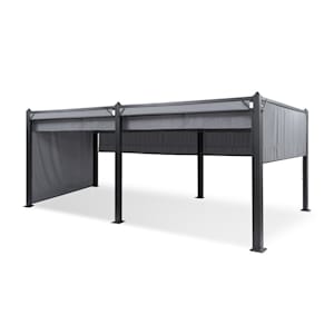 Pantheon Cortina Pavillon mit Dach 3x6m 4 Seitenteile grau