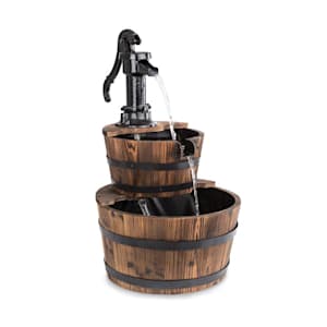 Cascada Doble Zierbrunnen 2 Etagen 12W 600l/h Holz braun